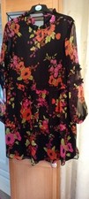Asda George Fully Lined Floaty Floral Frilly Dress Size 14 Unworn