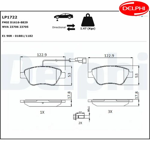 Front brake pad - front, lp1722