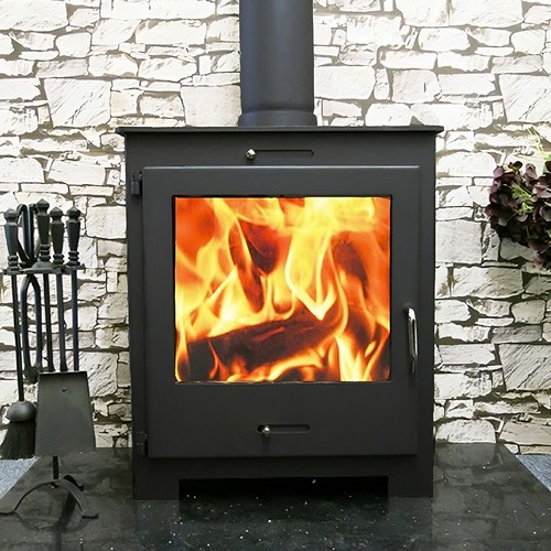 Wood burning stove - wood, back