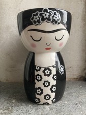 Sass & Belle Frida Kahlo Monochrome Black & White Head & Body Vase 7.25”