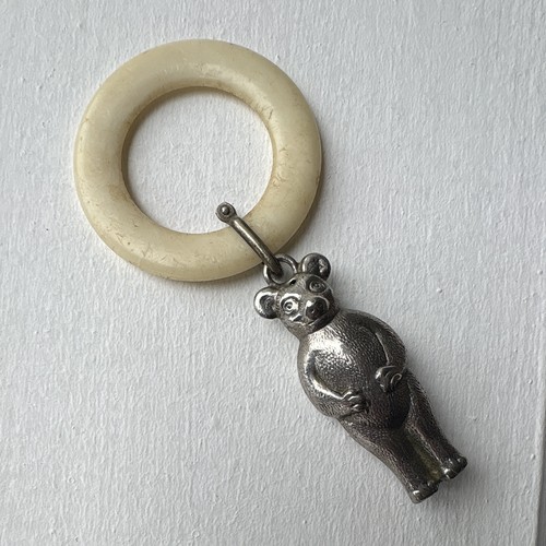 Silver plate baby - silver, rattle