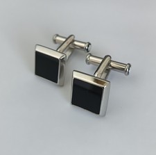 Montblanc Black Onyx Stainless Steel Satorial Cufflinks