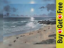 Moonlit Beach Scene 5"x7"