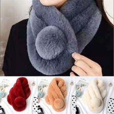 Ladies Faux Fur Collar Scarf Neck Wrap Scarves Women Winter Warm Fluffy Shawl