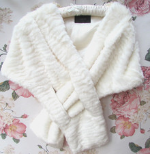 Ivory BRIDAL Textured Fur Stole SHAWL Shrug Bolero 8/10/12 Coast €85 Worn Once