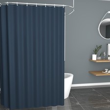 Blue Extra Long Waterproof Shower Curtain 240x200cm Polyester Bathroom Liner