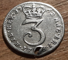 GEORGE III SOLID SILVER MAUNDY THREEPENCE 1762