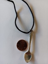 Spoon Charm Necklace, Silver