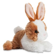 NEW AURORA 18cm FLOPSIES PLUSH BROWN & WHITE BUNNY RABBIT CUDDLY SOFT TOY TEDDY