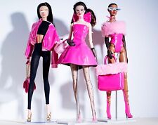 1:6 Miniature Doll Pink Fashion Outfit Jacket Dress Bodysuit Handbag Accessories