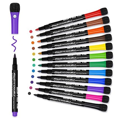 Dry erase pens 12 colors - -,