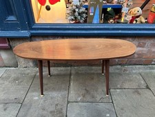 Coffee Table Teak Tree Trunk Top Octagonal Teak Legs Brass Feet Mid Century