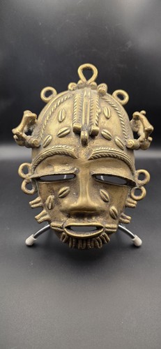 Antique african mask bronze - antique,