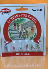 Model Power HO Gauge 5746 Action Sportsmen Figures x 6 - Sealed on Card