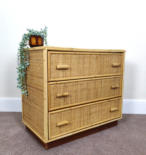 Vintage bamboo cane - vintage, rattan