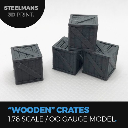 Wooden crate box - (4, pack)