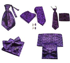 Bow Tie + handkerchief or Cummerbund cufflink kid adult Set Paisley collection