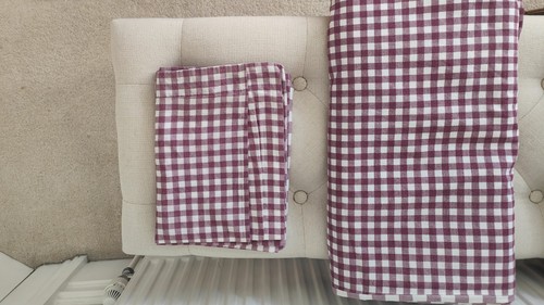 Berry white gingham - gingham, king