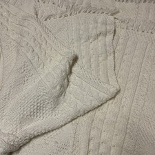Vintage Ivory Cable Knitted
