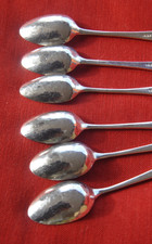 Six Solid Silver Teaspoons, C. 1928 Hallmarked