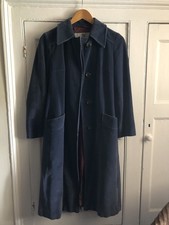 Vintage Aquascutum Blue Velvet Showerproof Coat Size S