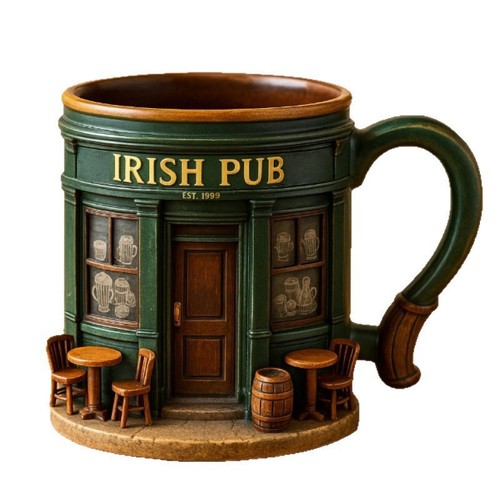 Funny coffee cups vintage - 3d,