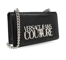 Versace Jeans Couture shoulder Bag Black with Chain Strap New with Box and Card 