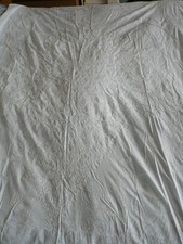 Tablecloth Cotton Embroidered White Rectangle
