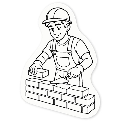 Bricklayer working clear - 'bricklayer, working'