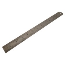 12" Stainless Steel Metal Ruler Dual Scale Inch & Metric Markings – PHI 