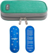 Insulin Cooler Case Diabetes Medical Cool Bag with 2 Reusable Ice Packs