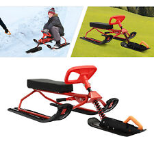 Ski Cart Kids Snow Bike Sled Winter Bike with Steering wheel
