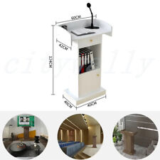 Lectern Stand Podium Church Wooden Pulpits Standing Ceremonial w/2-Tier Storage