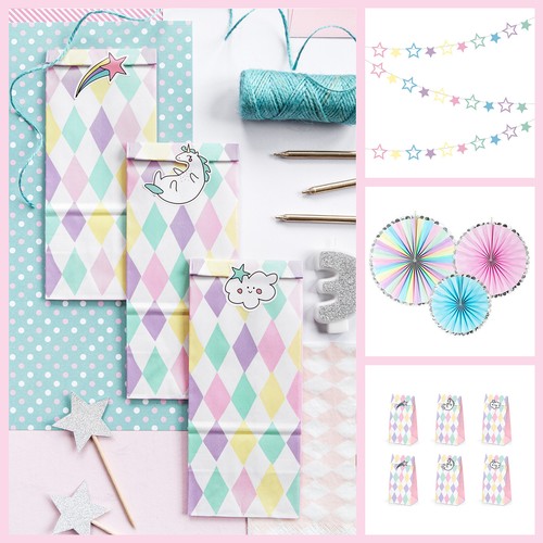 Pastel unicorn girls birthday - pastel,