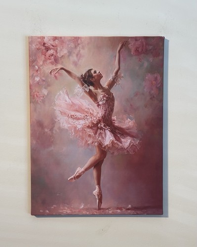 Pink ballerina canvas print - pink,