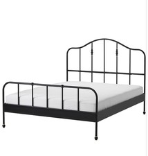 Ikea Sagstua Black Double Metal Bed frame