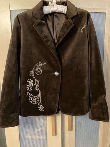 Vintage brown velvet faux - brown,