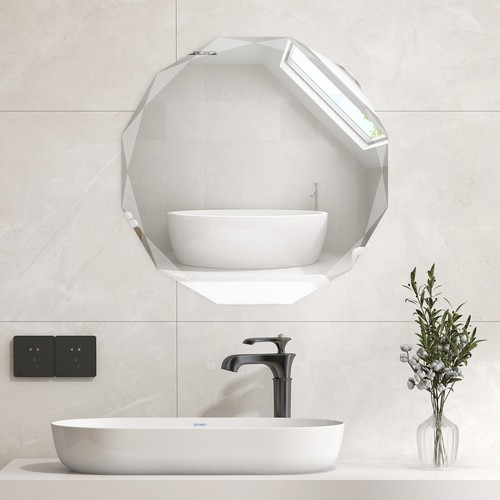 Frameless round silver wall - frameless,