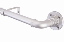 Curtain Poles for Eyelet Curtains Industrial Curtain Rod Metal Extendable, Black