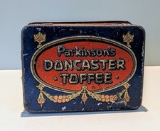 Vintage Parkinson's Doncaster Toffee Tin Advertising Shop Display Collectable