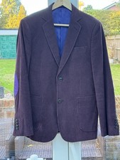 Men 38 Reg Mauve Sterling Collection Corduroy Jacket Harris Tweed Elbow Patch’s