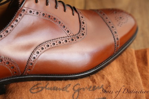 Edward green tan - green, leather