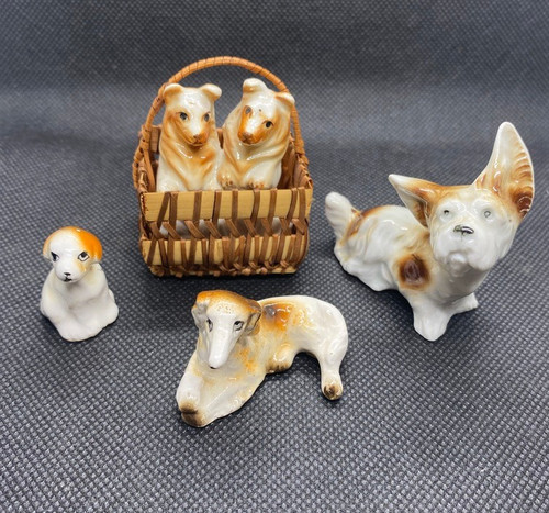 Vintage porcelain dog - vintage,