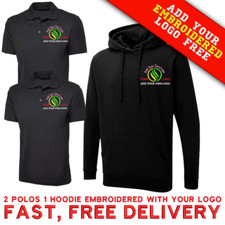 embroidered workwear bundle with your OWN LOGO | 2 POLOS & 1 HOODIE