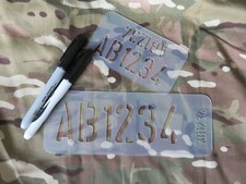 Custom ZAP number stencil, for marking MTP kit, Military personalised stencils.