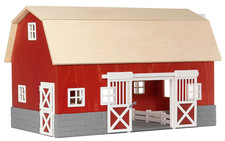 Rare Retired Schleich Red American-style Barn with haybarn, stables etc (42028)
