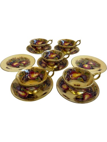 Aynsley orchard gold teacups - aynsley,