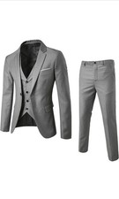 3 Piece Mens Suit Comes With White Shirt + Pink Tie