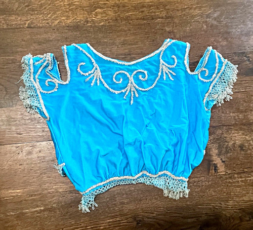 Blue belly dance costume top - blue,