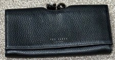 Ted Baker Black Clip Purse Diamonte Detail Leather Wallet Clutch